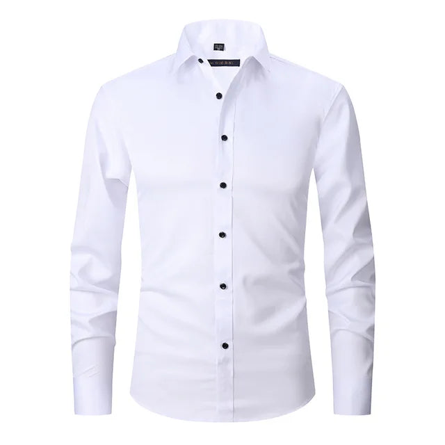 Camicia slim fit elastica senza pieghe - Devako Mark