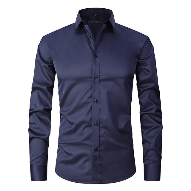 Camicia slim fit elastica senza pieghe - Devako Mark
