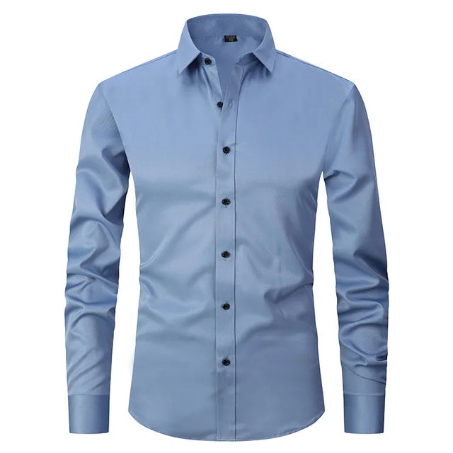 Camicia slim fit elastica senza pieghe - Devako Mark