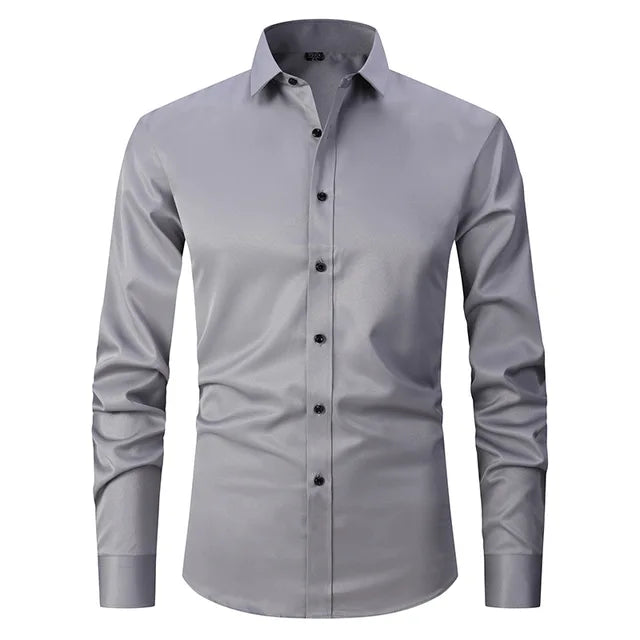 Camicia slim fit elastica senza pieghe - Devako Mark