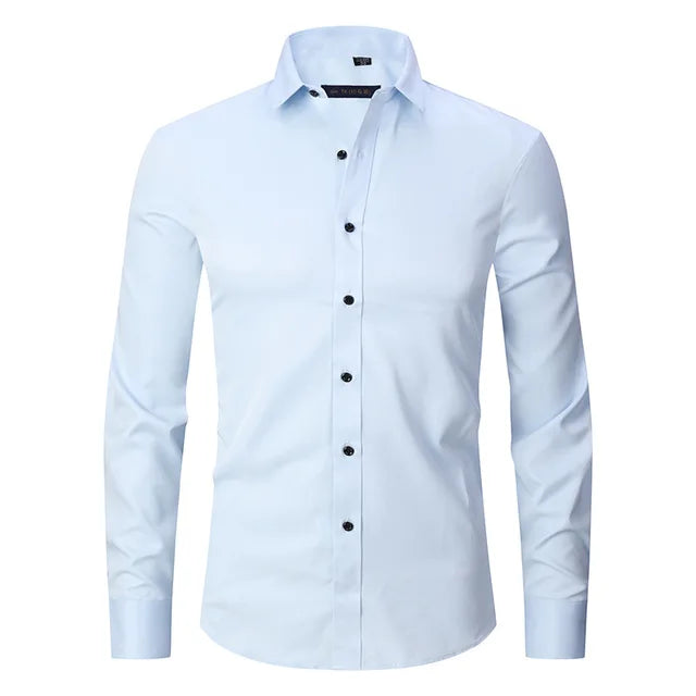 Camicia slim fit elastica senza pieghe - Devako Mark