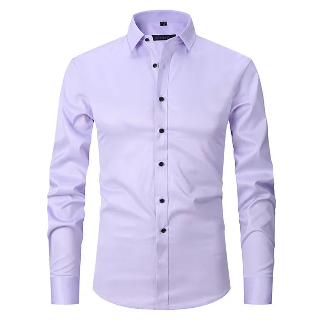 Camicia slim fit elastica senza pieghe - Devako Mark
