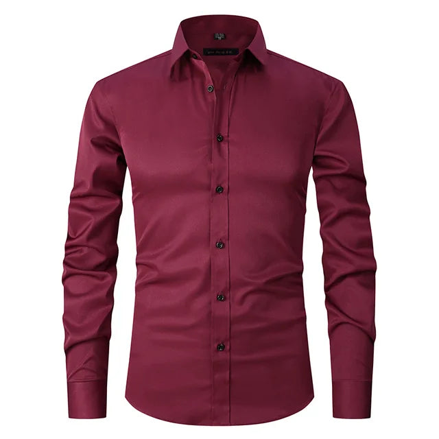 Camicia slim fit elastica senza pieghe - Devako Mark