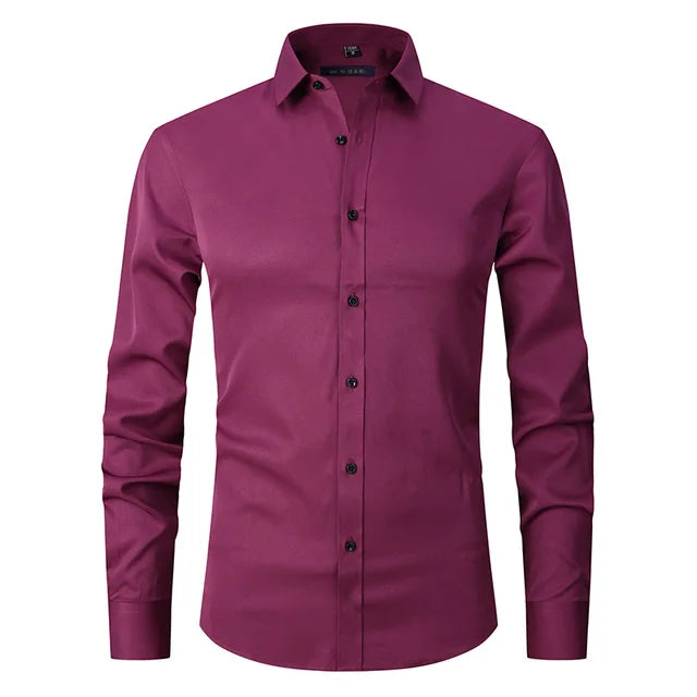 Camicia slim fit elastica senza pieghe - Devako Mark