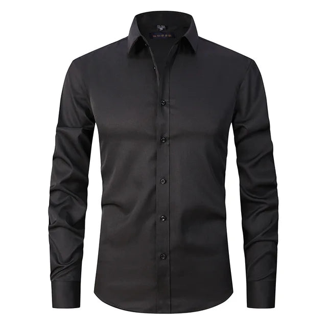 Camicia slim fit elastica senza pieghe - Devako Mark