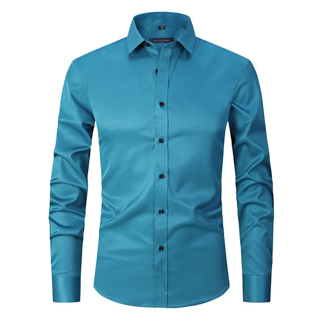 Camicia slim fit elastica senza pieghe - Devako Mark