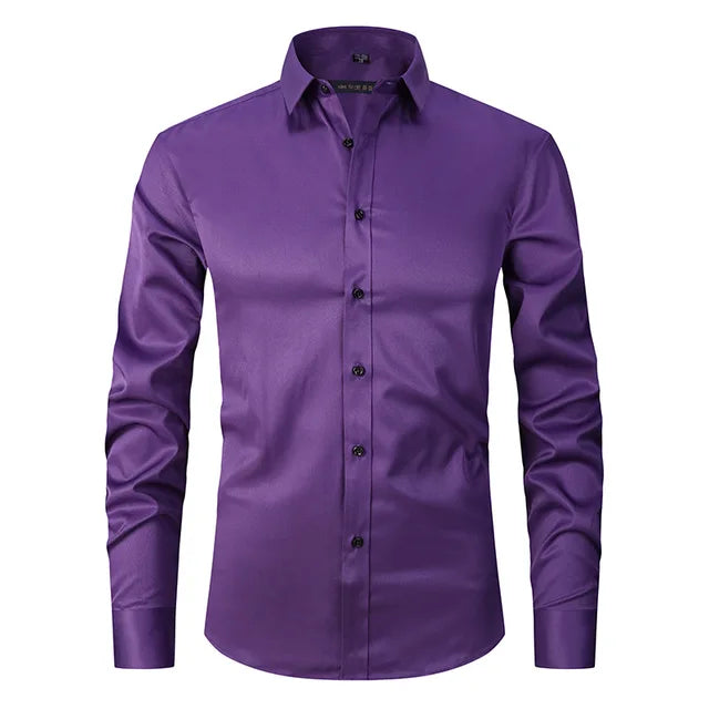 Camicia slim fit elastica senza pieghe - Devako Mark