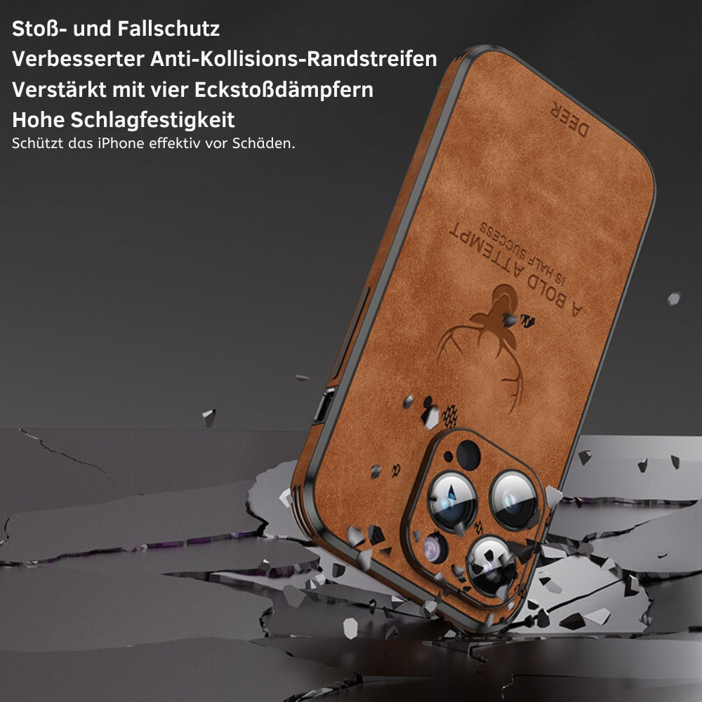 Deer – iPhone-Hülle Leder stoßfest & elegant – ideal für Alltag & Büro