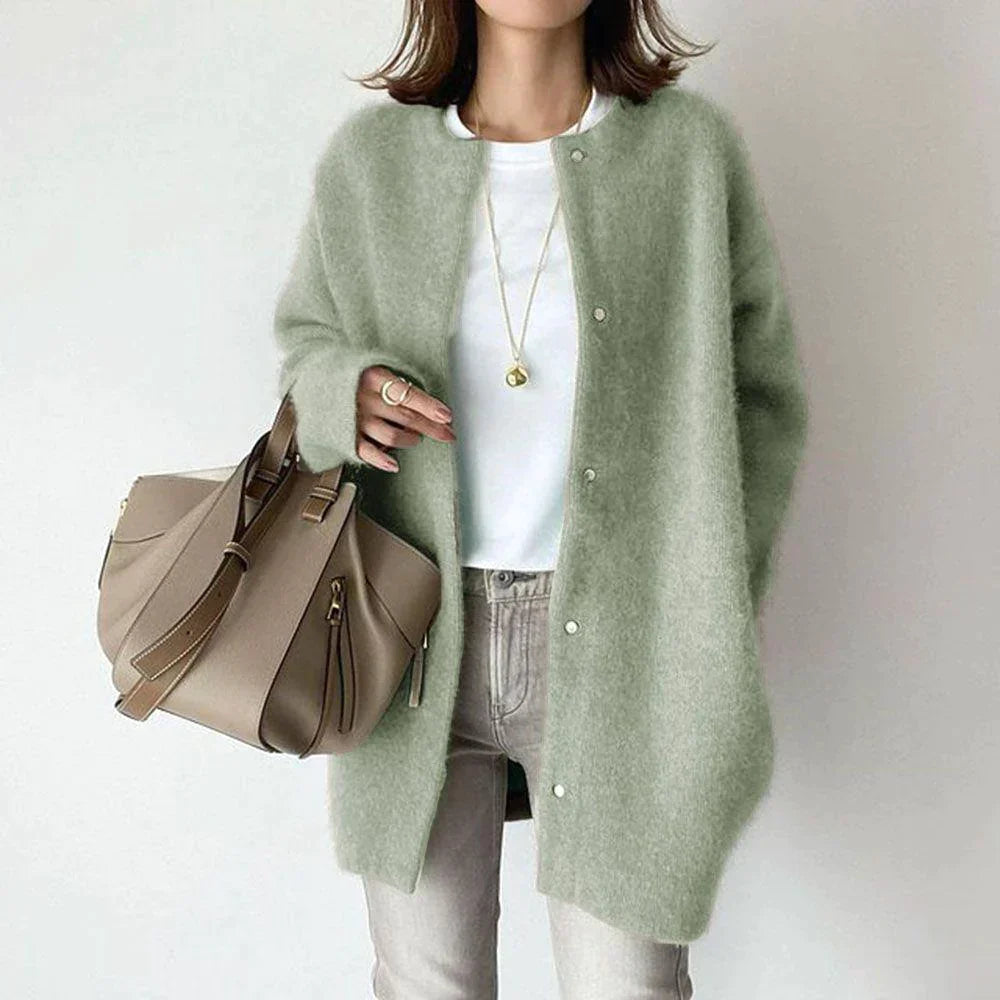 Cardigan a maniche lunghe a coste Julienne