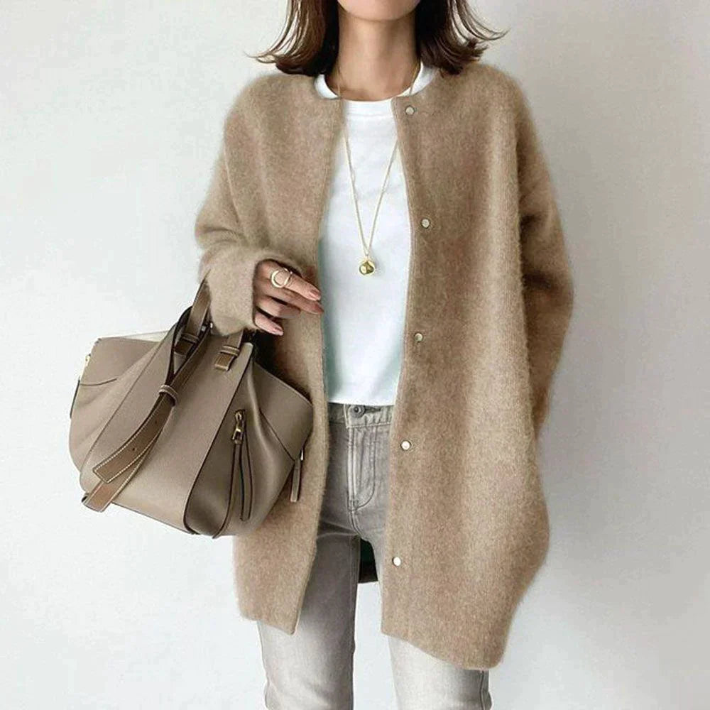 Cardigan a maniche lunghe a coste Julienne