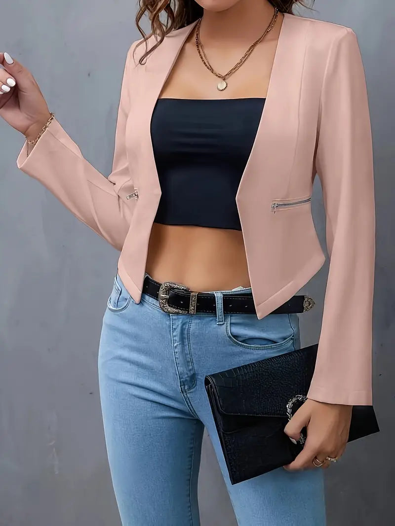 Unifarbener Damen-Crop-Blazer - Naira