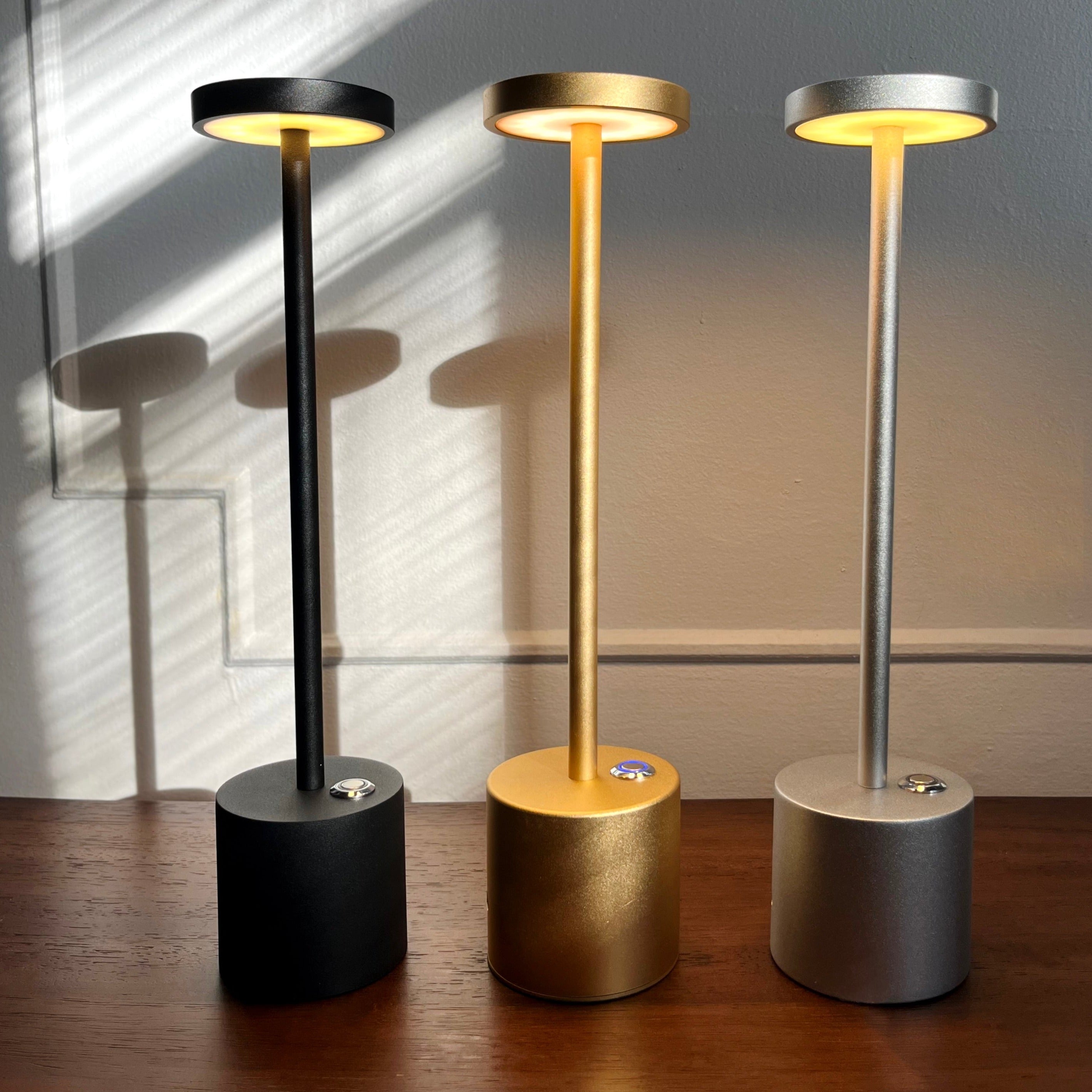Lumivio – Trådløs LED-bordlampe med dæmpning, metal, bærbar