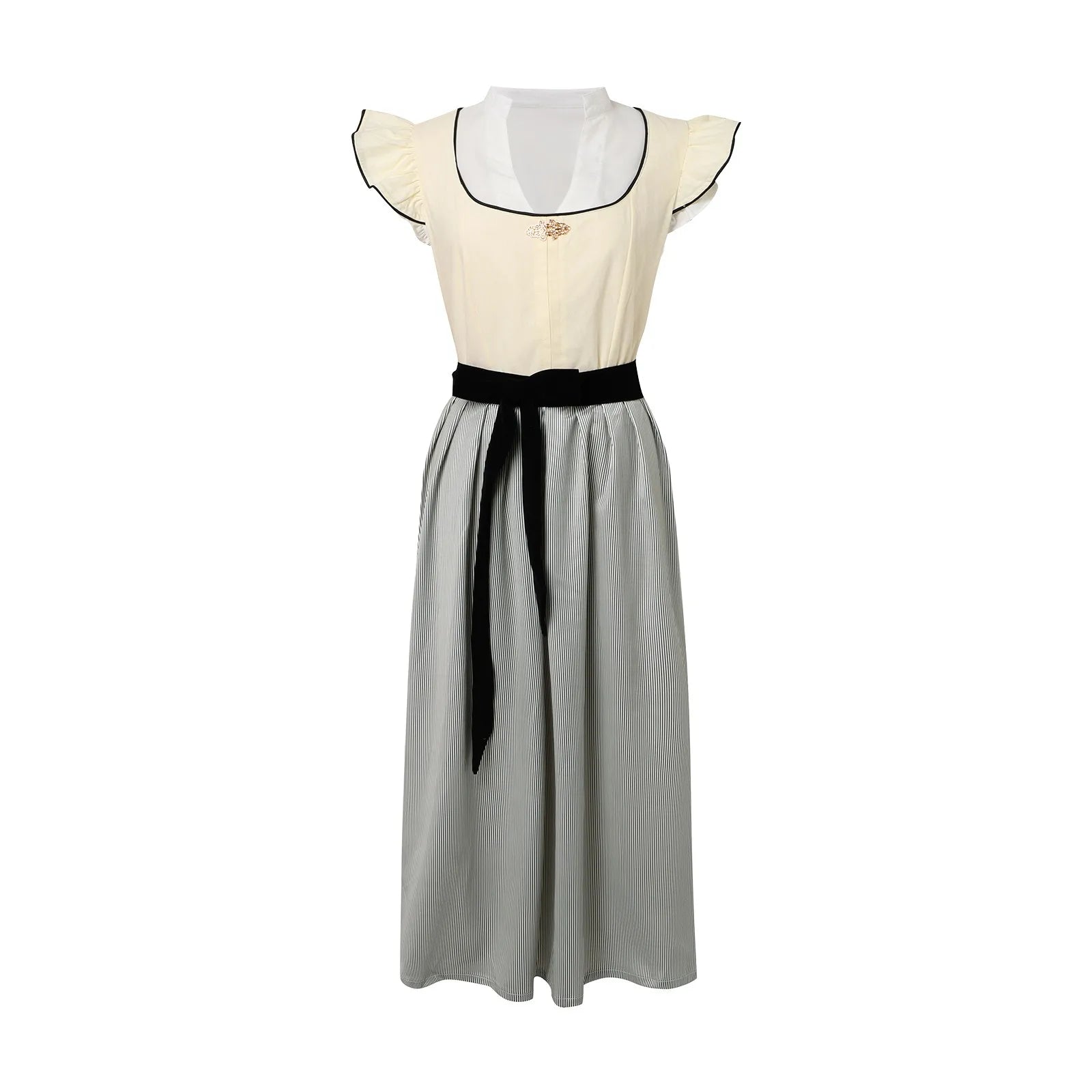 Alpenherz – Dirndl Baumwolle Weiß mit Schürze – Damen für Feste