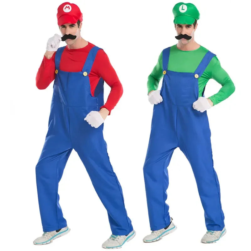 PixelPlay Grüner Klempner Kostüm – Cosplay-Outfit mit Hut & Handschuhen