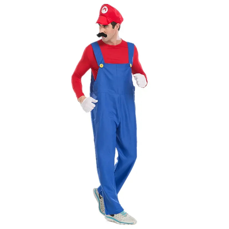PixelPlay Grüner Klempner Kostüm – Cosplay-Outfit mit Hut & Handschuhen
