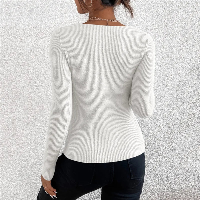 Damen Strickpullover mit V-Ausschnitt - Duffy