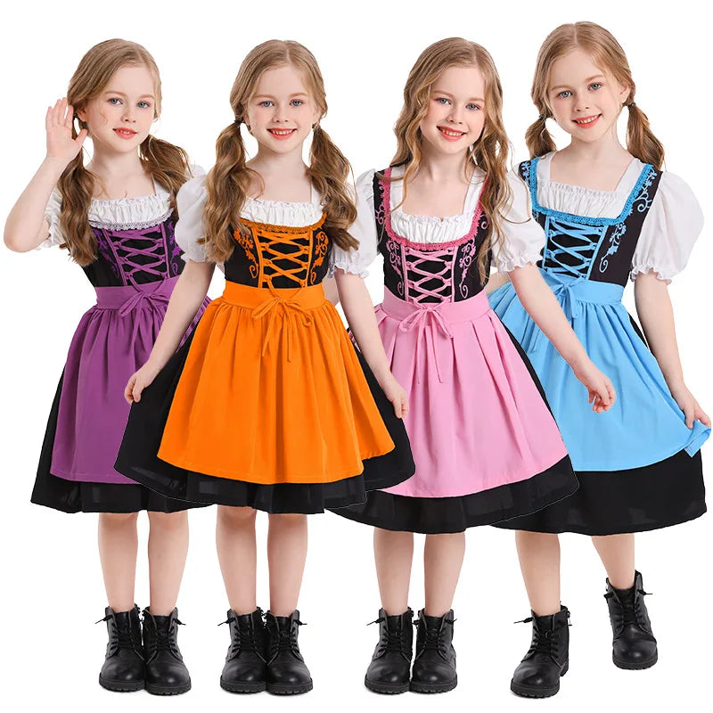 BavariaKids – Mädchen Dirndl Kleid mit Schürze – Perfekt fürs Oktoberfest