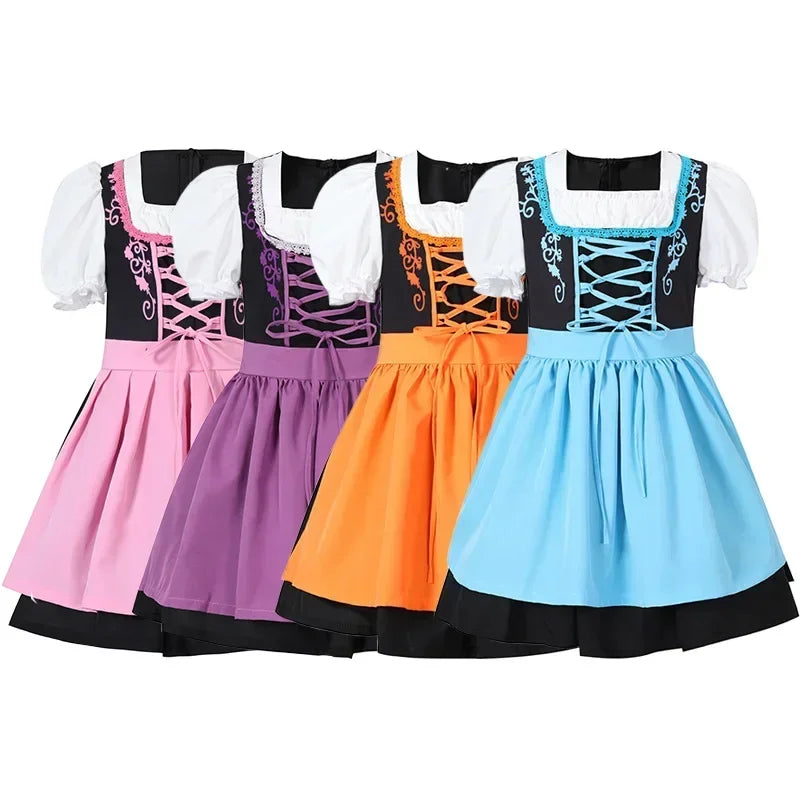 BavariaKids – Mädchen Dirndl Kleid mit Schürze – Perfekt fürs Oktoberfest