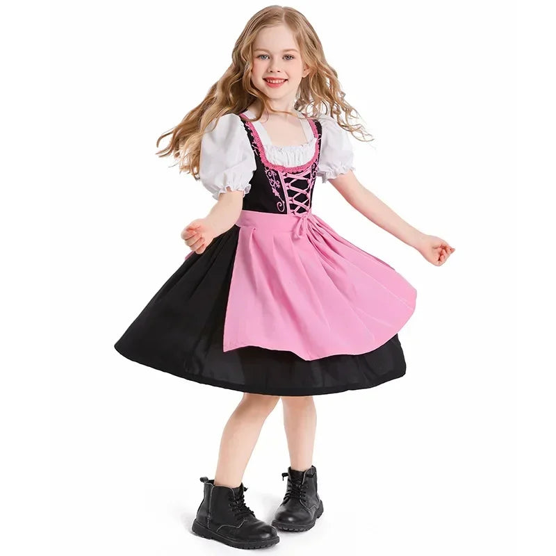 BavariaKids – Mädchen Dirndl Kleid mit Schürze – Perfekt fürs Oktoberfest