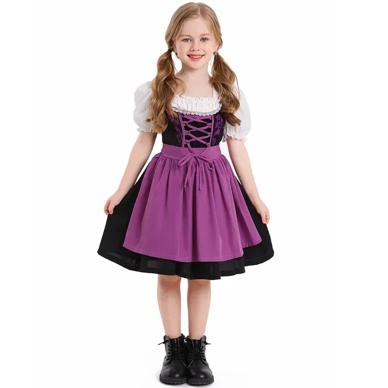 BavariaKids – Mädchen Dirndl Kleid mit Schürze – Perfekt fürs Oktoberfest