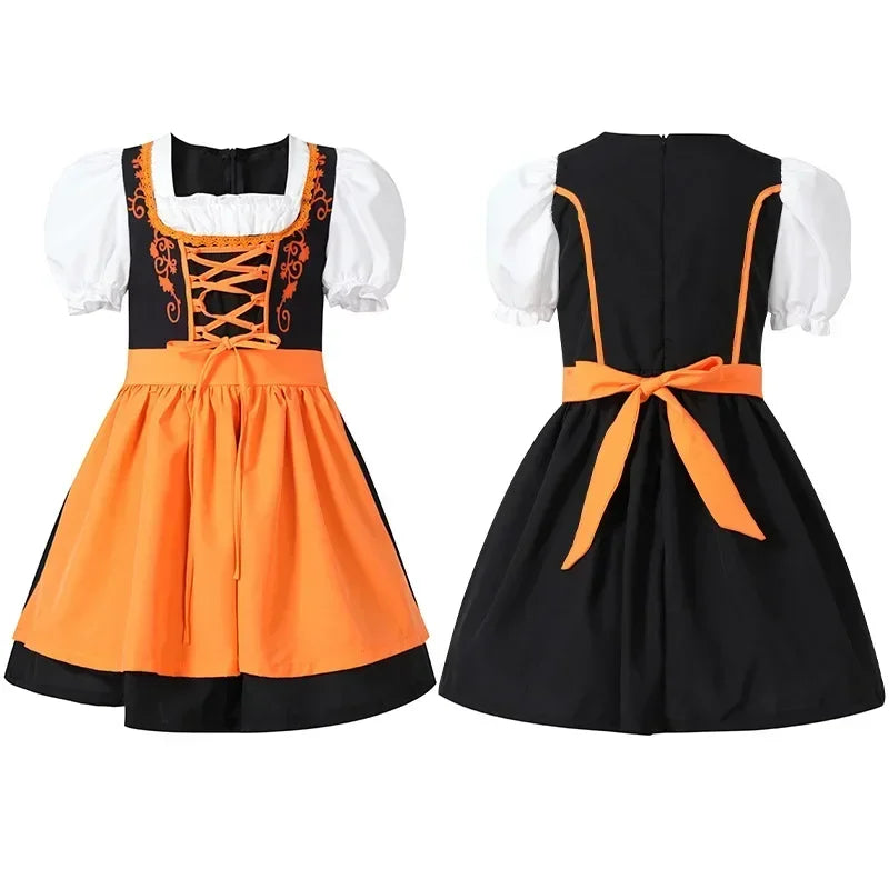 BavariaKids – Mädchen Dirndl Kleid mit Schürze – Perfekt fürs Oktoberfest