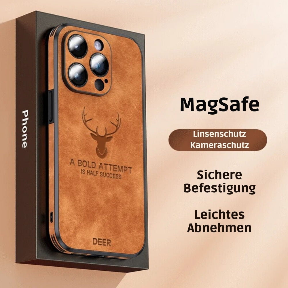 Deer – iPhone-Hülle Leder stoßfest & elegant – ideal für Alltag & Büro
