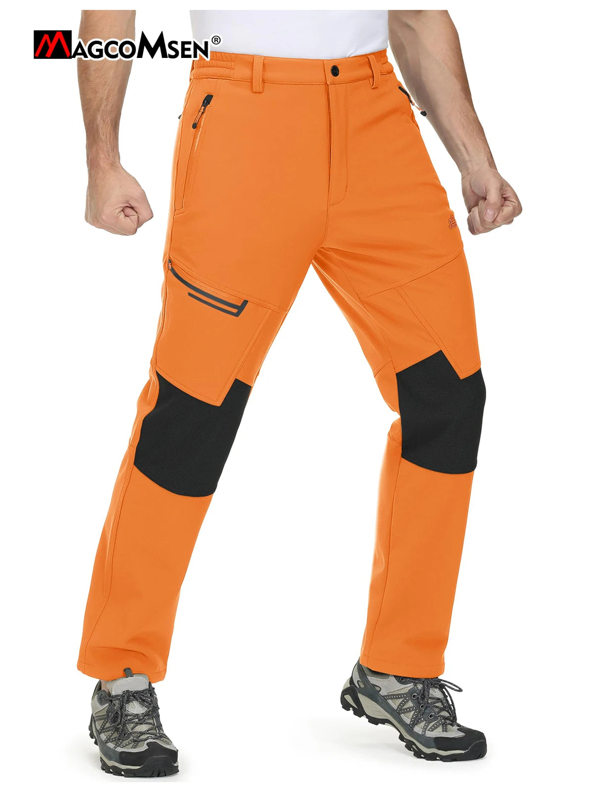 Magcomsen – Pantaloni da sci softshell da uomo, impermeabili e caldi per l'inverno