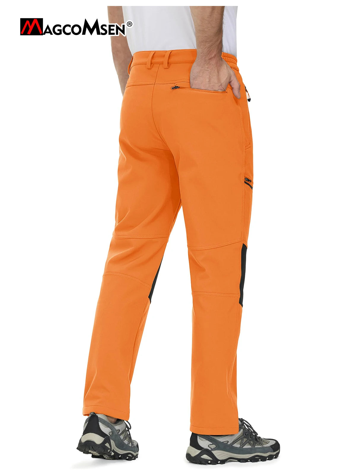 Magcomsen – Pantaloni da sci softshell da uomo, impermeabili e caldi per l'inverno