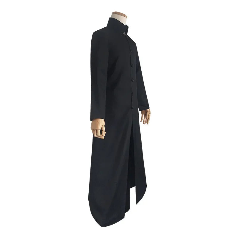 DarkMorph Schwarzer Trenchcoat – Herren Cosplay Kostüm für Halloween