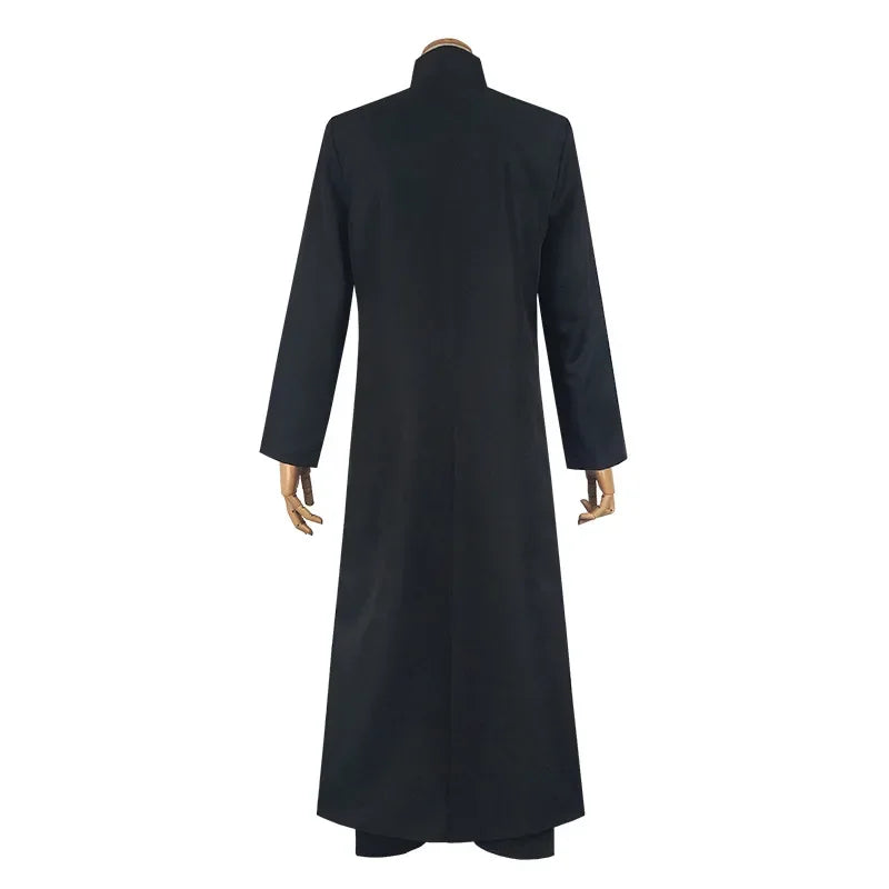 DarkMorph Schwarzer Trenchcoat – Herren Cosplay Kostüm für Halloween