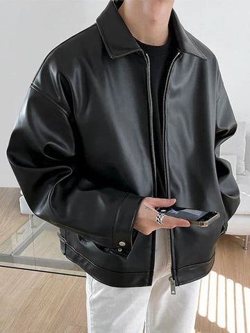 Stylische, lässige PU-Lederjacke für Männer - Javiro