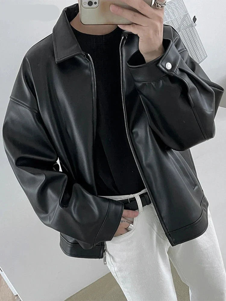 Stylische, lässige PU-Lederjacke für Männer - Javiro