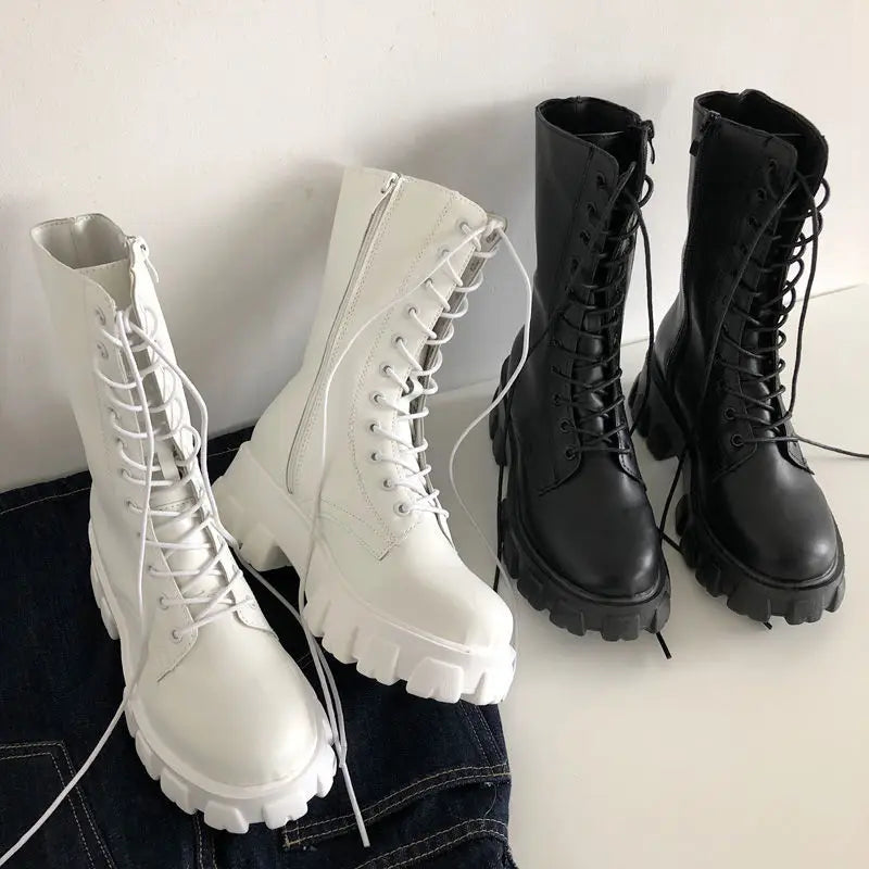 Mavi – Stivali Mid-Cal da donna con piattaforma sportiva e fodera calda