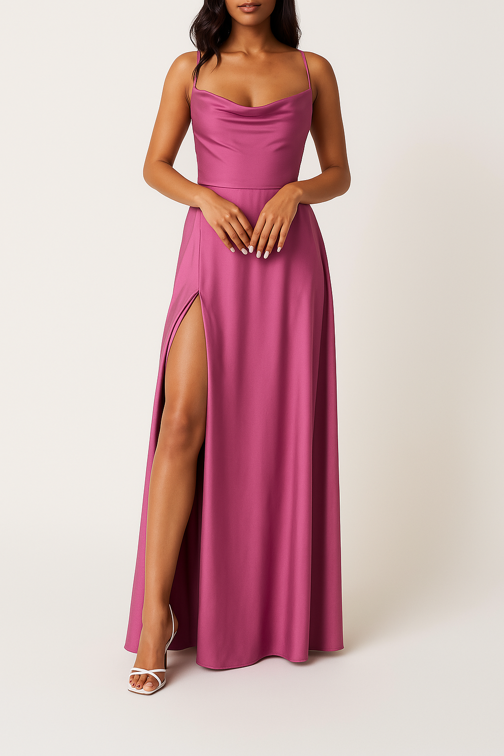 Elegantes Damen Maxikleid aus Seidenmischung – Ideal für Hochzeiten