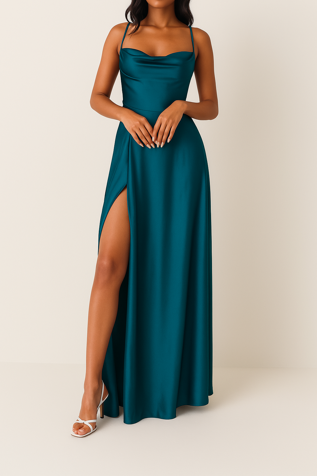 Elegantes Damen Maxikleid aus Seidenmischung – Ideal für Hochzeiten