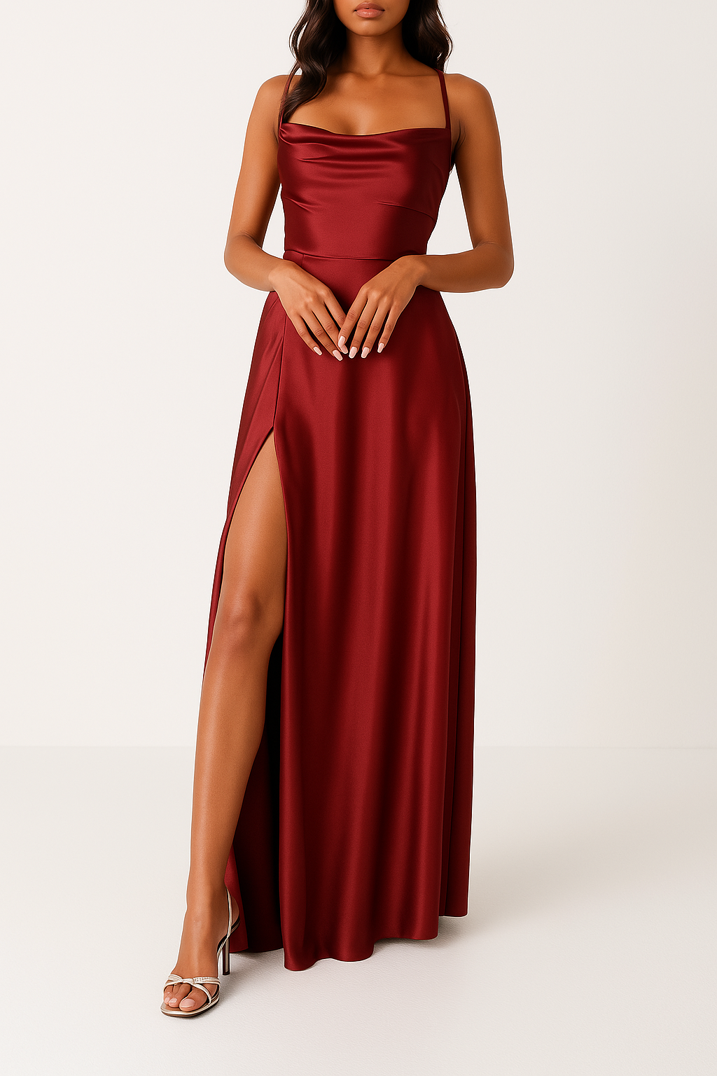 Elegantes Damen Maxikleid aus Seidenmischung – Ideal für Hochzeiten