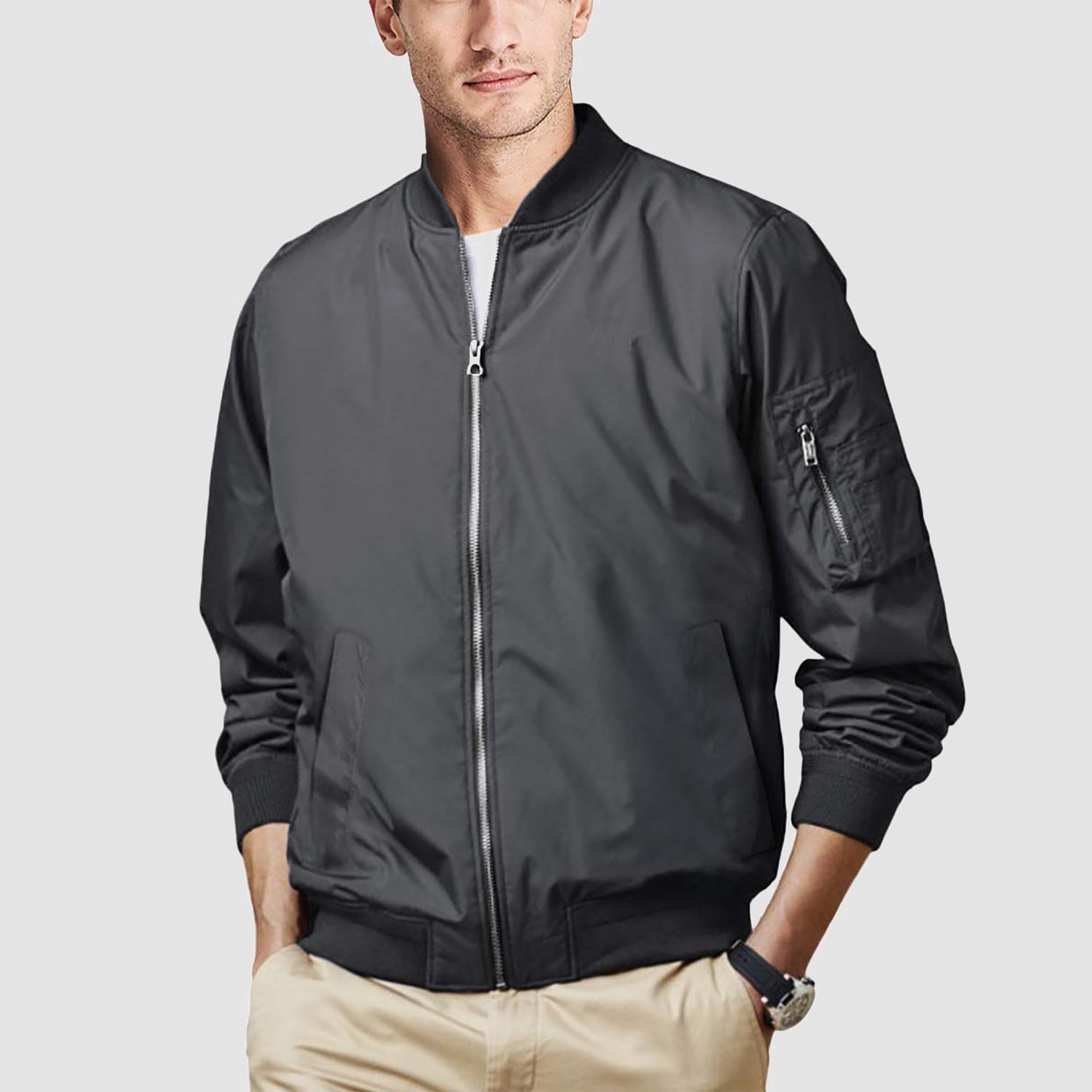 UrbanFlex | Herren Windbreaker Bomberjacke mit Taschen