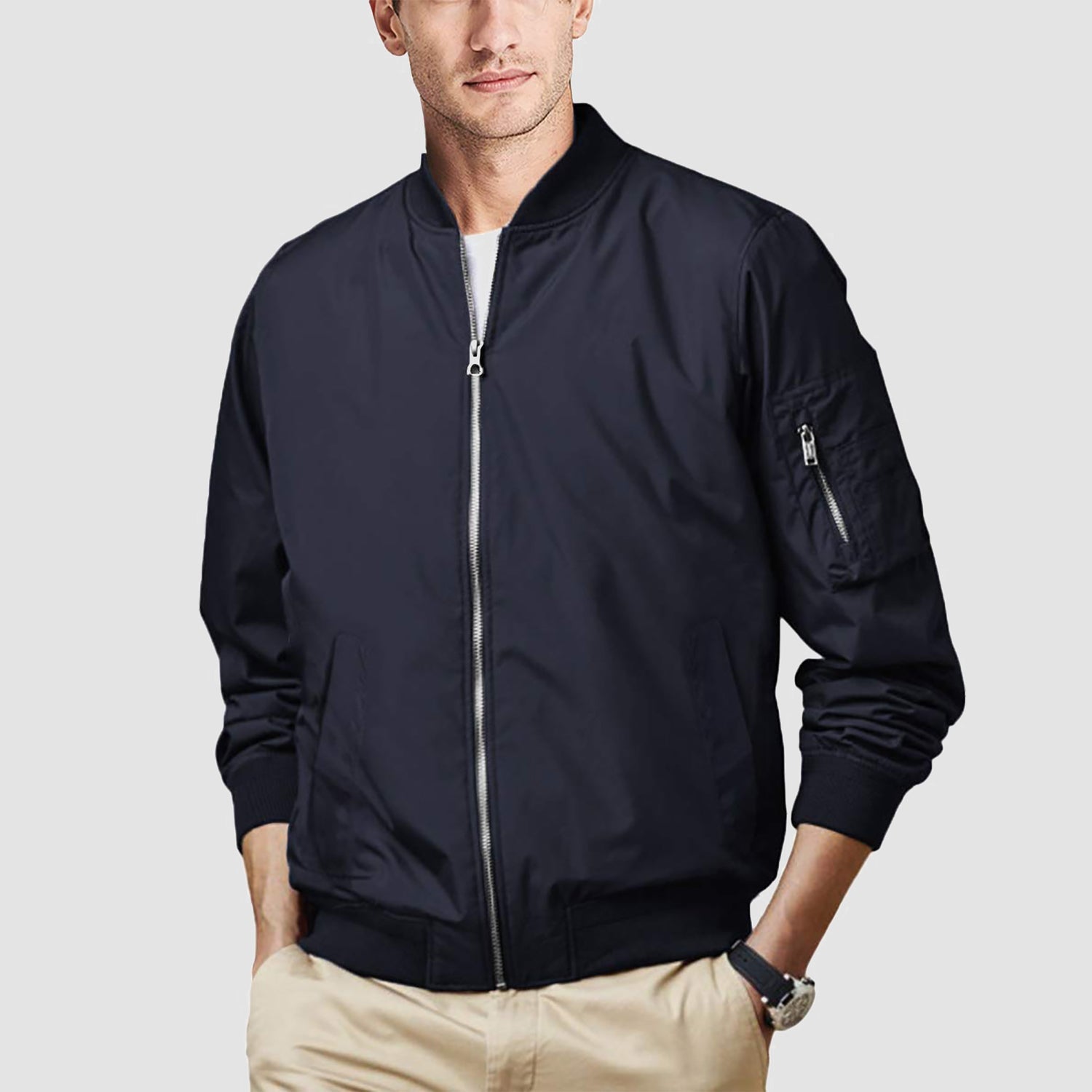 UrbanFlex | Herren Windbreaker Bomberjacke mit Taschen