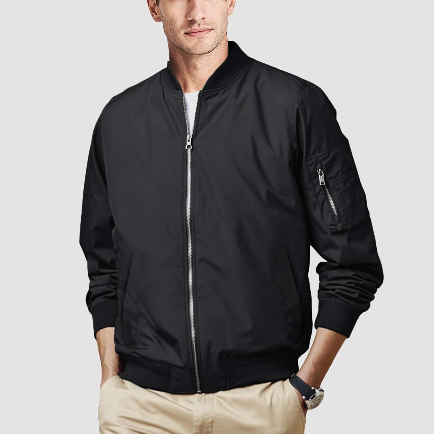 UrbanFlex | Herren Windbreaker Bomberjacke mit Taschen