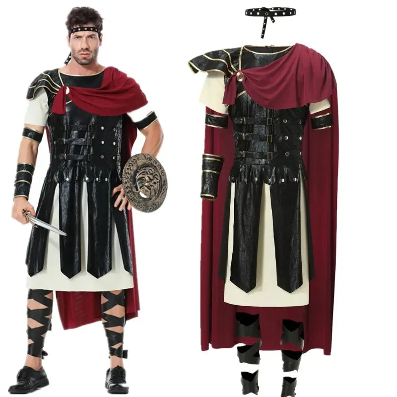 Knightoria Mittelalterliches Ritterkostüm – Schwarz-Gold Cosplay für Herren