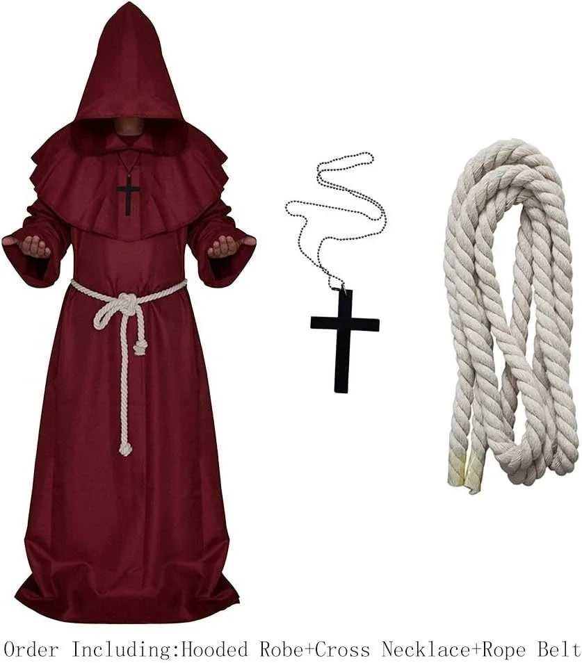 DarkHollow – Mittelalterliche Mönchskutte mit Kapuze – Unisex Halloween Kostüm