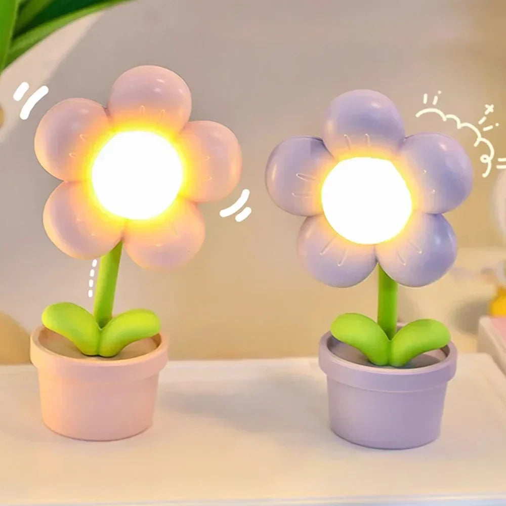 BlossomGlow Kleine Blume Beruhigende Tischlampe - Atmosphärische Beleuchtung