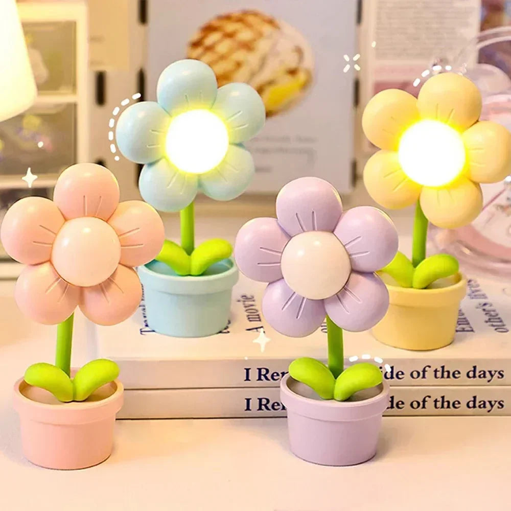 BlossomGlow Kleine Blume Beruhigende Tischlampe - Atmosphärische Beleuchtung