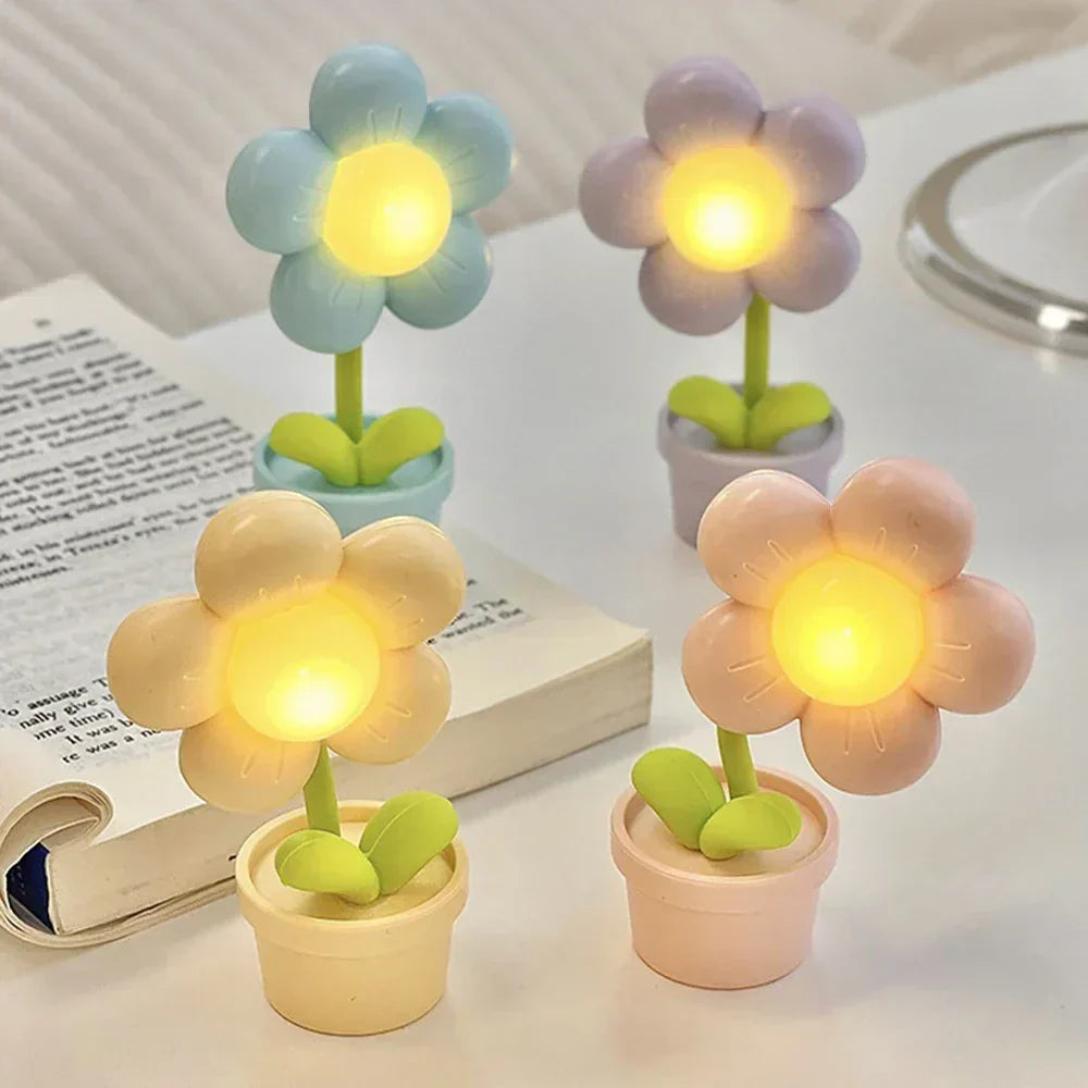 BlossomGlow Kleine Blume Beruhigende Tischlampe - Atmosphärische Beleuchtung