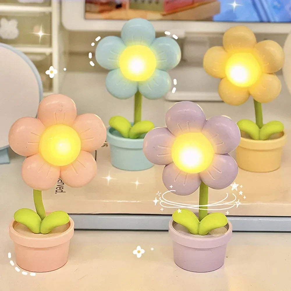 BlossomGlow Kleine Blume Beruhigende Tischlampe - Atmosphärische Beleuchtung