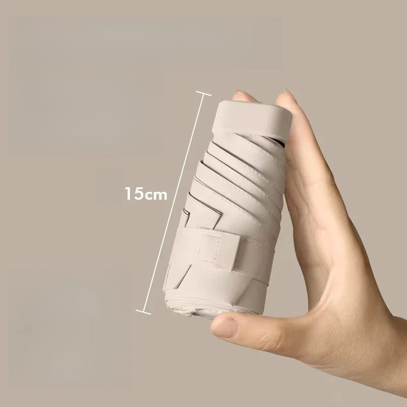 Mini-parapluie résistant aux UV et imperméable, compact pour voyages et excursions
