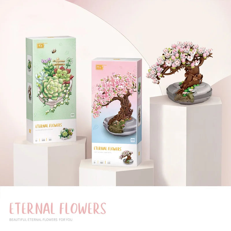 Florora – Mini Kirsebær Bonsai Sukkulent Plast 12cm – Boligindretning Indendørs