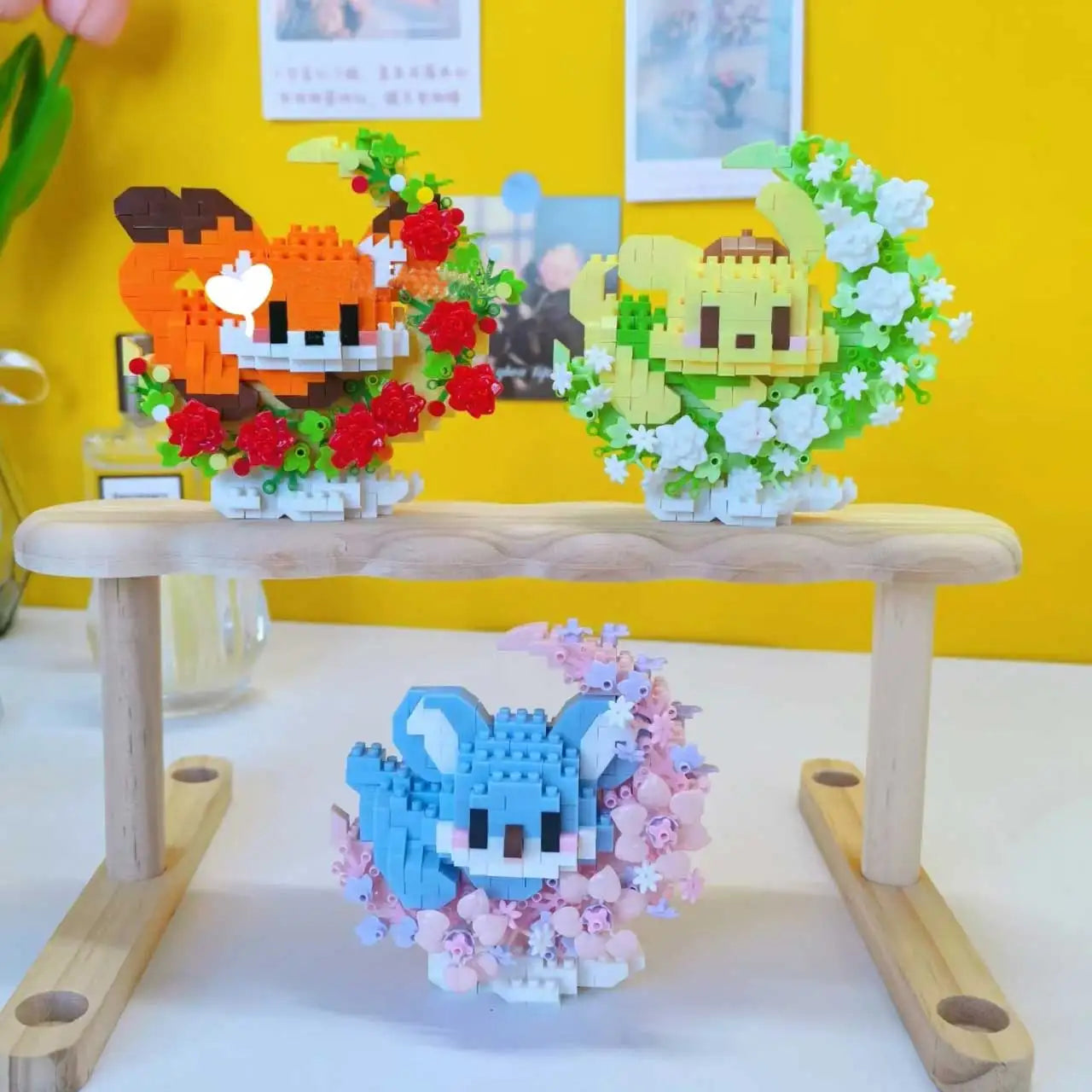 BrickiPlay – Mini Kæledyr Byggesten Model Panda & Vaskebjørn – Børn fra 6 år
