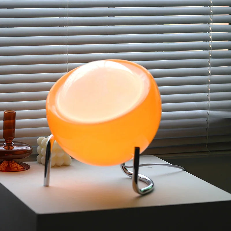 LumiArte – Lampada da tavolo Bauhaus in vetro 21x25 cm con luce LED