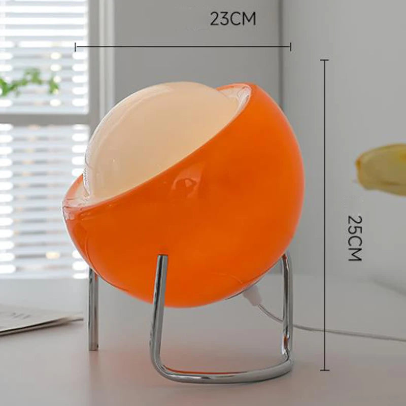 LumiArte – Lampada da tavolo Bauhaus in vetro 21x25 cm con luce LED